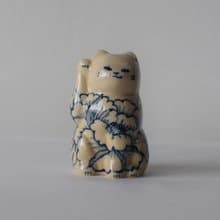 招き猫　S  芍薬