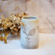 手作粉引 芽苗 水耕植栽 花入 辦公桌用品