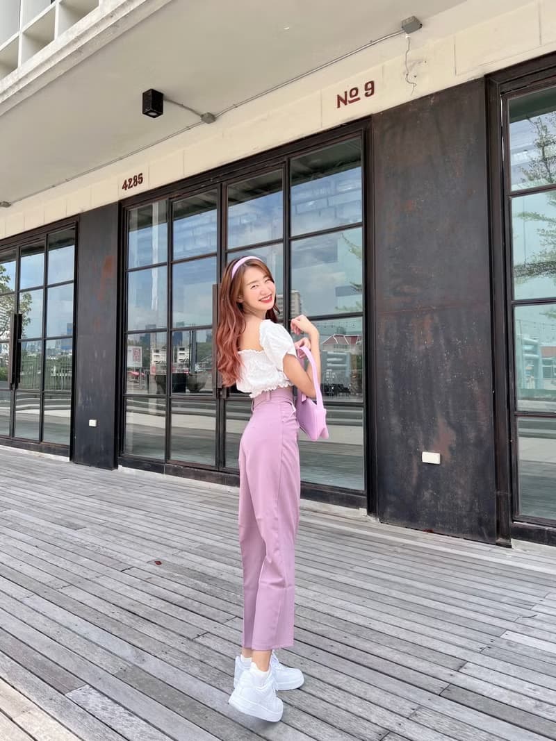 Billie Slim 修身褲 | 薰衣草紫色 暢銷 輕鬆休閒