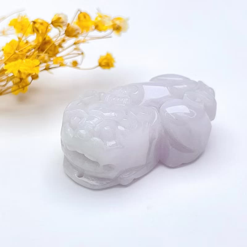 【招財神獸】白翡翡翠貔貅項鍊擺飾 | 天然緬甸玉翡翠A貨 | 送禮