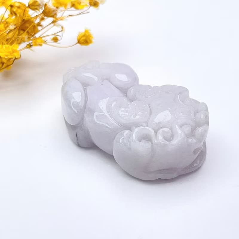 【招財神獸】白翡翡翠貔貅項鍊擺飾 | 天然緬甸玉翡翠A貨 | 送禮