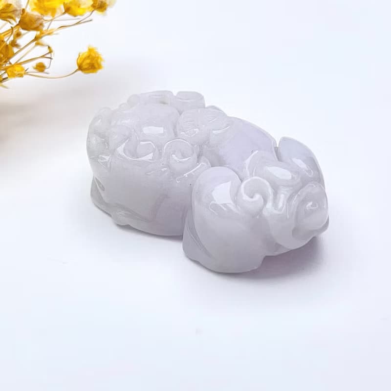 【招財神獸】白翡翡翠貔貅項鍊擺飾 | 天然緬甸玉翡翠A貨 | 送禮