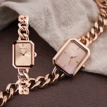 RELAX TIME 長方手鍊風格女錶 玫瑰金 (RT-109-2-07)