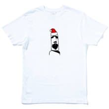 摩艾 聖誕 短袖T恤 白色 原創 老公公 禮物 Xmas 石像 鬍子 Moai 