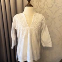 歐風變形蟲蕾絲刺繡女童古著上衣