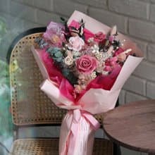 【甜甜的戀愛】夢幻粉色系永生玫瑰花束