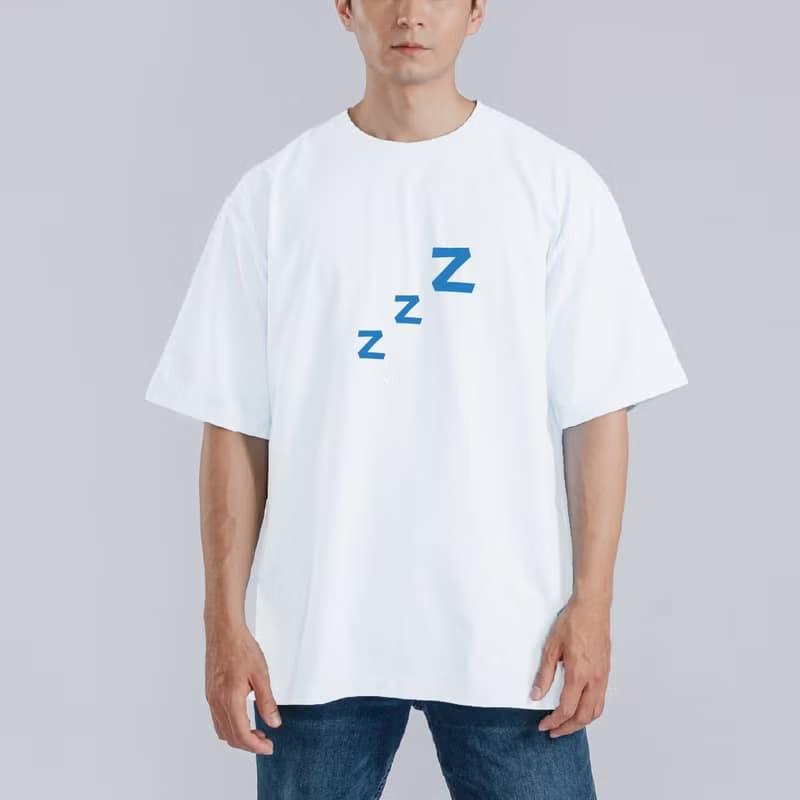 ZZZ 睡覺 符號 社畜 衣服 寬版 T恤 童裝 涼感衣 吸濕排汗衣 黑T