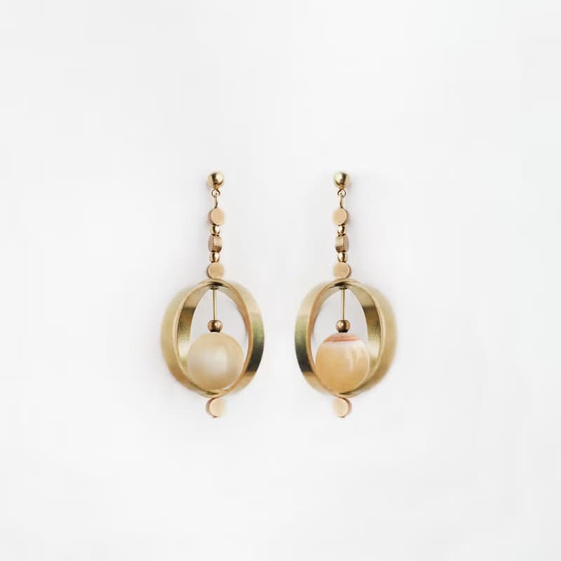 髮辮耳環 (米白) - Plait Earrings (beige)