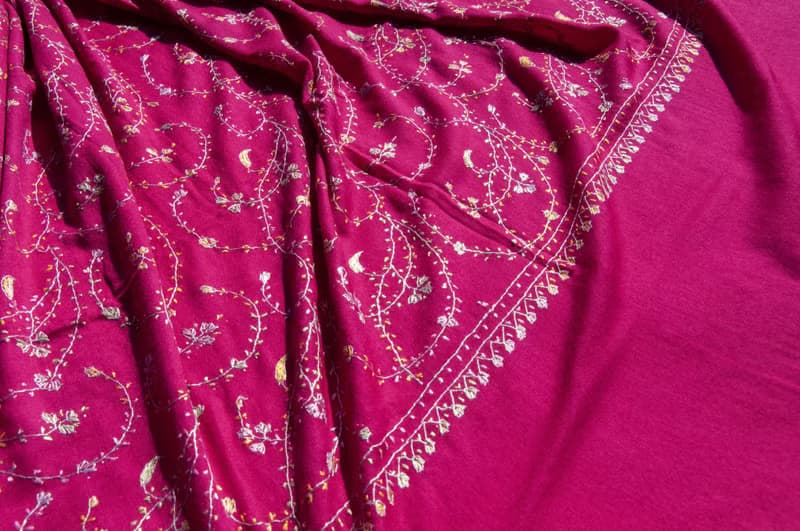 喀什米爾Cashmere/羊絨圍巾/純羊毛圍巾披巾/戒指絨披肩-刺繡花朵