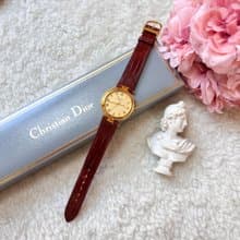【日本中古】90-00年 中古Dior 18KGP 羅馬數字手錶 原裝盒附