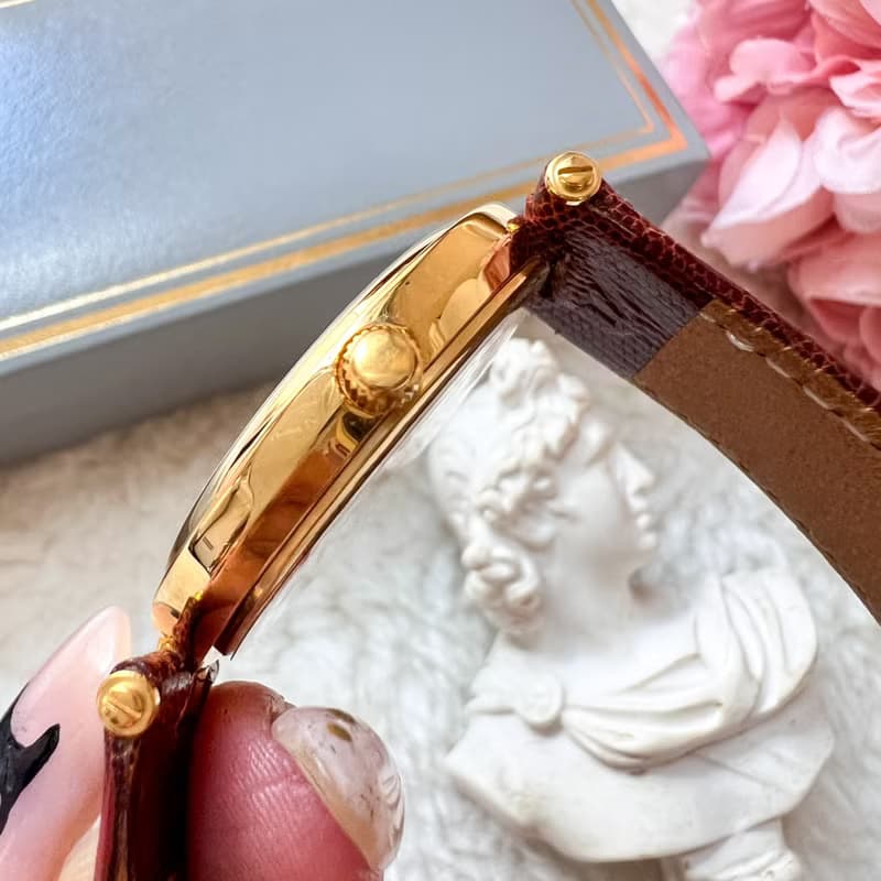 【日本中古】90-00年 中古Dior 18KGP 羅馬數字手錶 原裝盒附