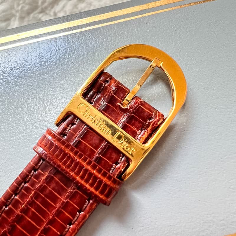 【日本中古】90-00年 中古Dior 18KGP 羅馬數字手錶 原裝盒附