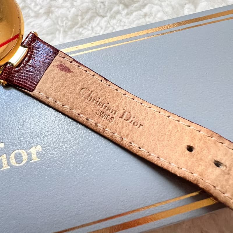 【日本中古】90-00年 中古Dior 18KGP 羅馬數字手錶 原裝盒附