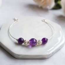 【Amethyst Series】原創DIY手環 紫水晶925純銀手鍊