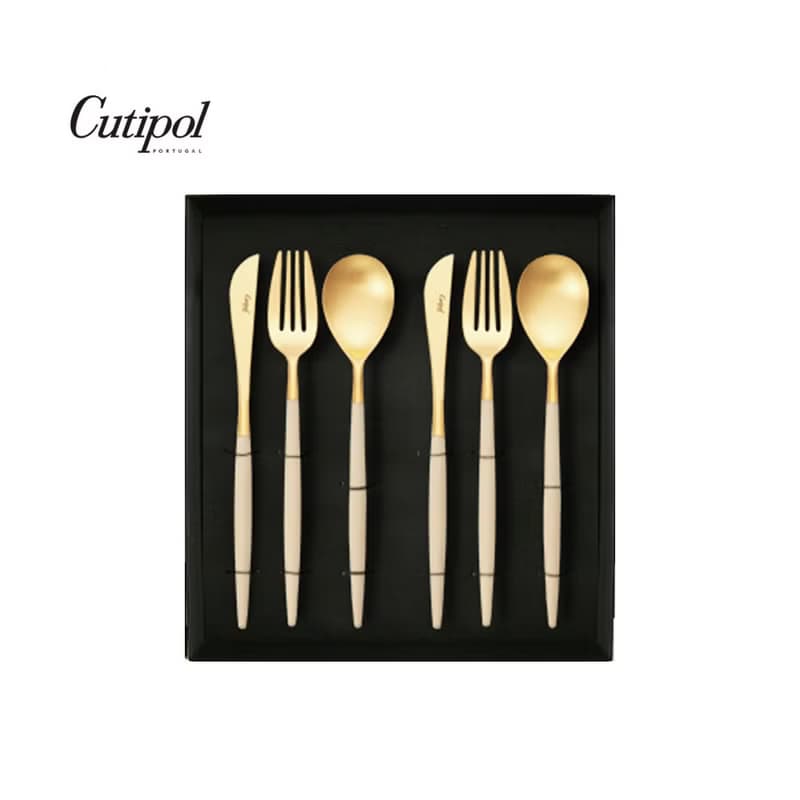 葡萄牙 Cutipol  MIO  奶茶金霧面不鏽鋼 主餐叉