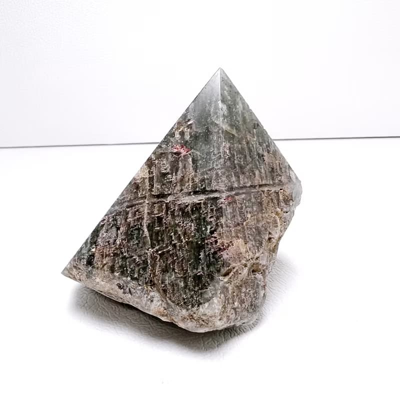 原始。隨型滿幽靈  一圖一物 擺件 拋光有礦坑  l 綠幽靈  l