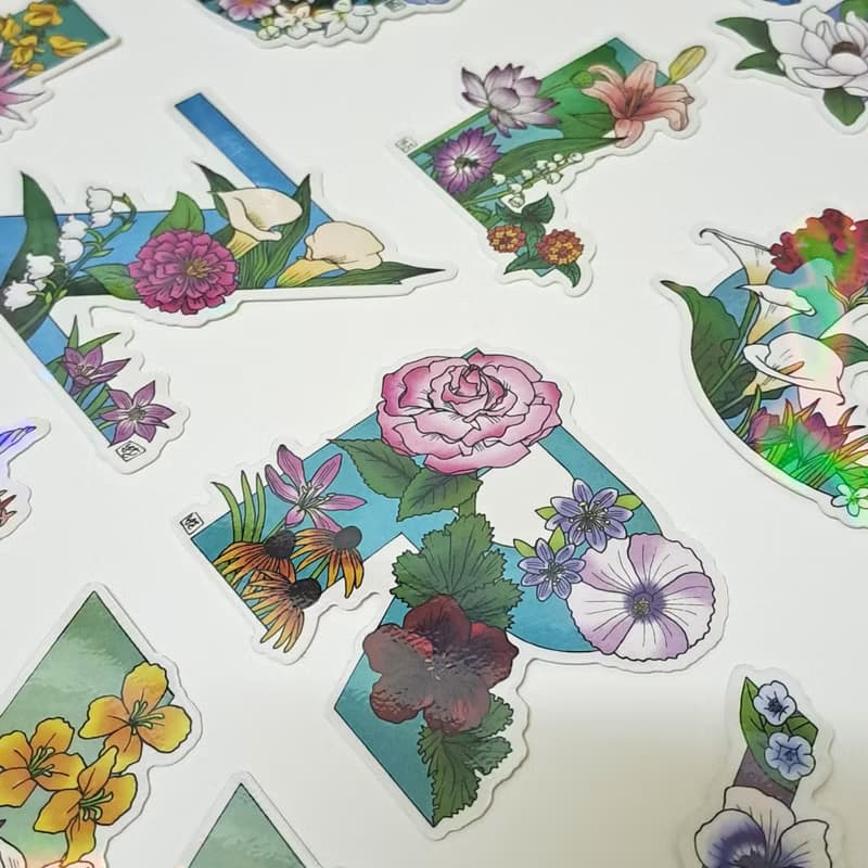 極光花卉植物字母防水貼紙 任選三張80 一整組540