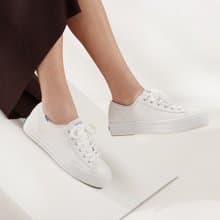 KEDS TRIPLE KICK荔枝紋厚底小白鞋休閒鞋9191W132224