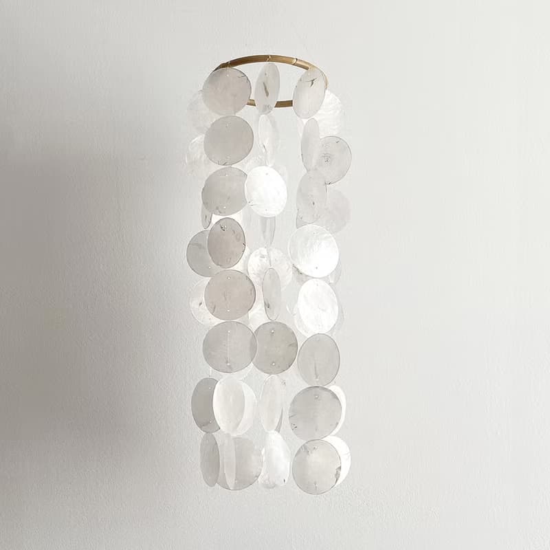 PRE-MADE| Norwegian electric pole_White Circle | Shell Wind Chime Mobile |#0-341
