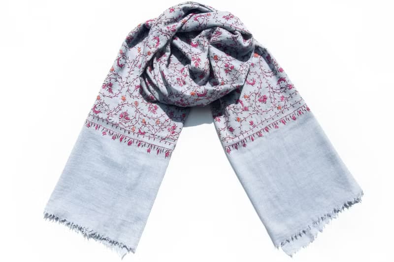 喀什米爾Cashmere/羊絨圍巾/純羊毛圍巾披巾/戒指絨披肩-刺繡花朵