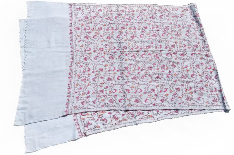 喀什米爾Cashmere/羊絨圍巾/純羊毛圍巾披巾/戒指絨披肩-刺繡花朵