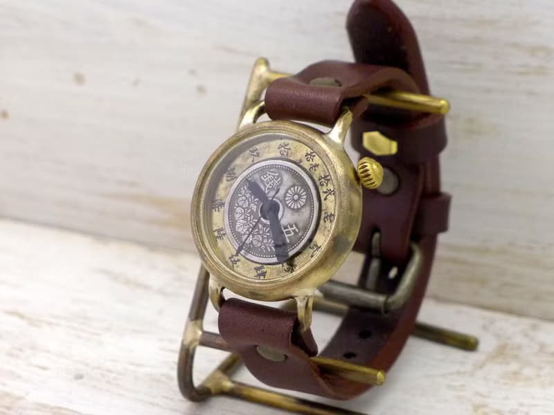 手作り腕時計  倭ノ刻四(わのこくよん)  五銭硬貨&大字文字盤 約34mmBrass (377)