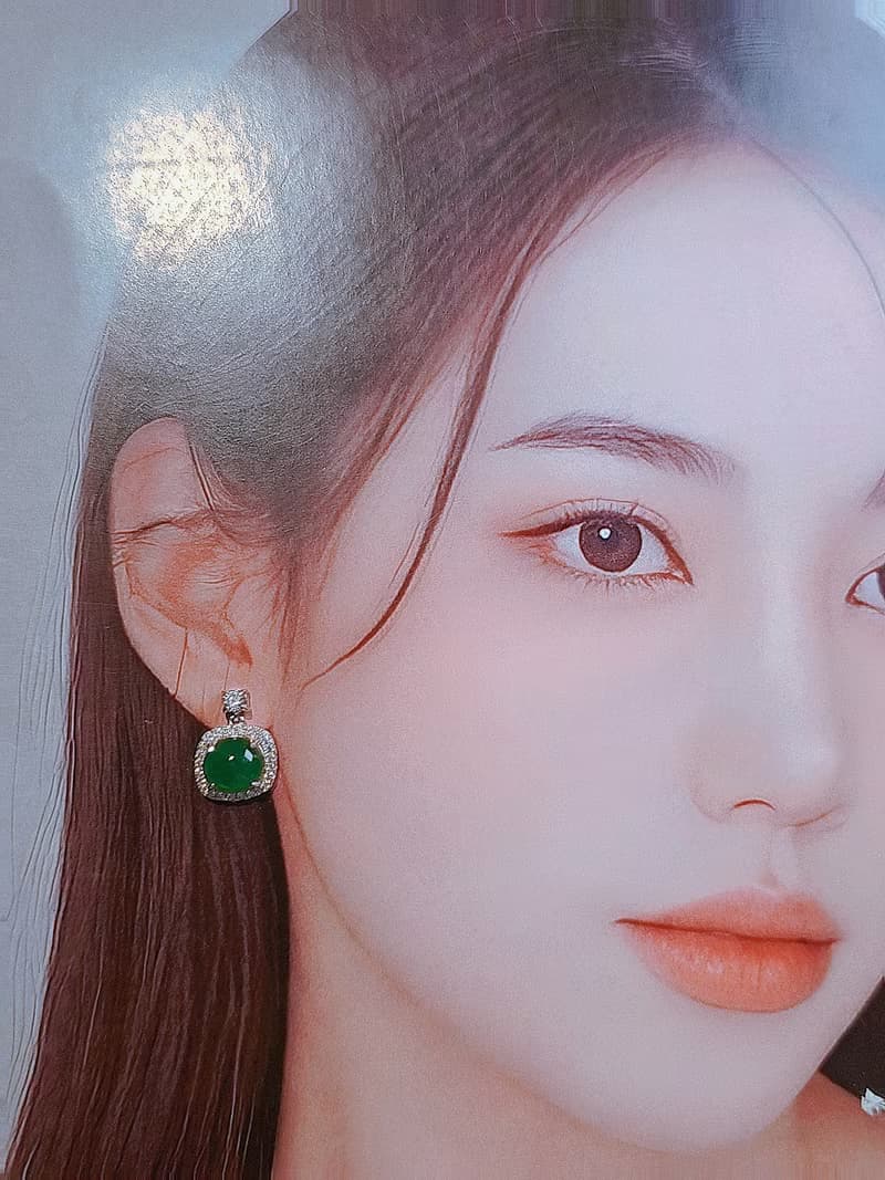 財富•高貴•健康|簡約奢華大冰陽綠蛋|A貨翡翠純銀耳環