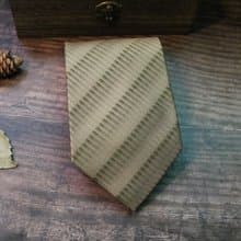 黃色細條紋紳士真絲領帶商務正裝necktie
