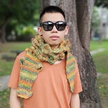 鱷魚圍巾成品, 台灣純手工編織, 羊毛混紡