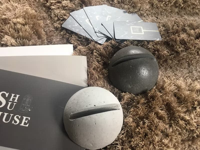 曙MUSE 半圓球體水泥名片架  辦公室 擴香石 手作 創意
