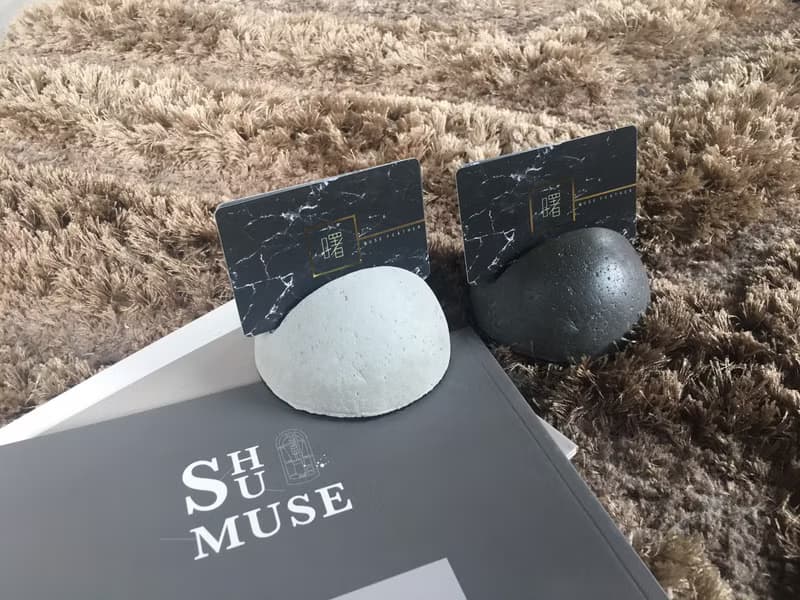 曙MUSE 半圓球體水泥名片架  辦公室 擴香石 手作 創意