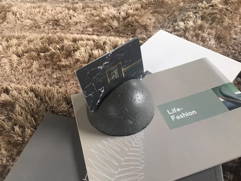 曙MUSE 半圓球體水泥名片架  辦公室 擴香石 手作 創意