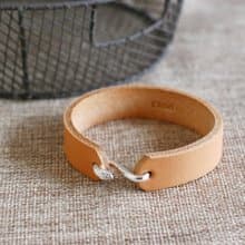 Snake フック 革 メンズ ブレスレット