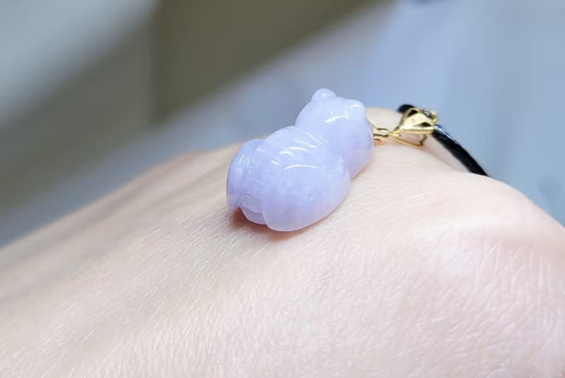 【親翠】天然翡翠 濃紫Q版蜜蜂18K金鎖頭鏈