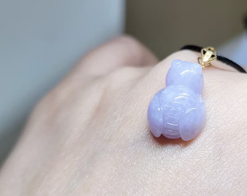 【親翠】天然翡翠 濃紫Q版蜜蜂18K金鎖頭鏈