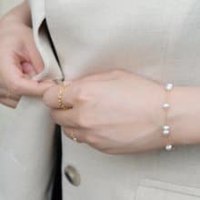 經典泡泡大珍珠手鍊 14K 包金