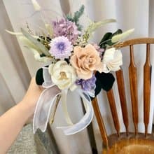 小捧花【淺色花束】永生花 結婚捧花 乾燥花束 求婚捧花 新娘捧花