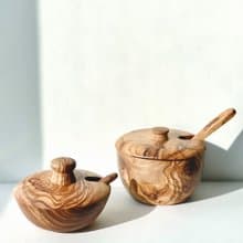 橄欖木調味料罐-兩件套