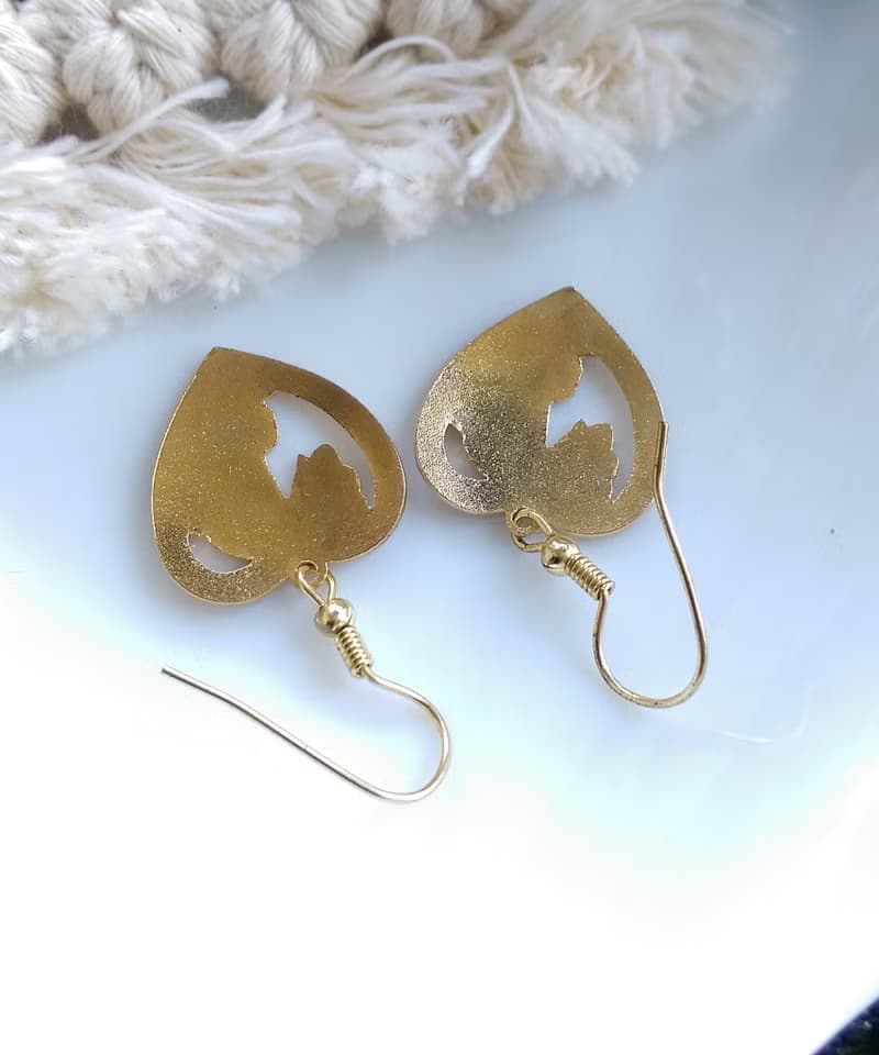 Vintage Jewelry 西洋古董飾品 景泰藍 愛心 蝶花 針式耳環