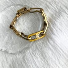 【 日本直送　名牌中古包 】CELINE セリーヌ ブレスレット ゴールド トリオンフ vintage ヴィンテージ オールド dnaemn
