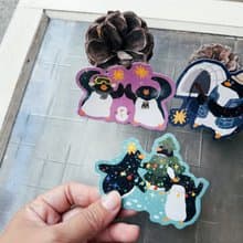 啊是企鵝們_閃亮亮防水貼紙組合 三入_好日吉制物所