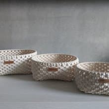 || W-bii系列 ||  macrame 編織圓形置物籃