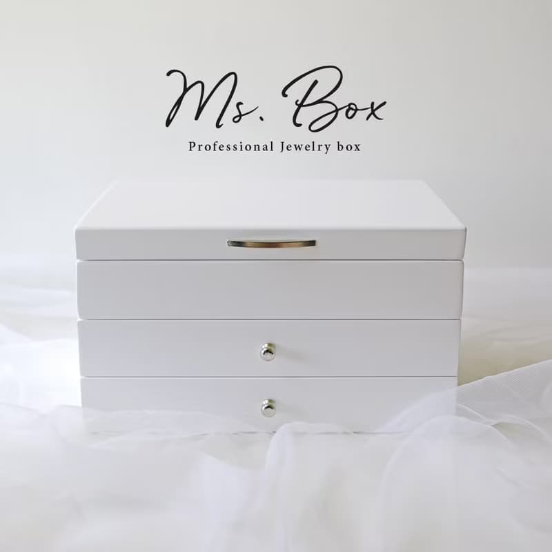 【Ms. box 箱子小姐】英式時尚白色木製珠寶盒/飾品盒