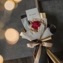 /小型永生花束/ 尊爵紅•你擁有我的心 永生花 情人節套組 生日禮