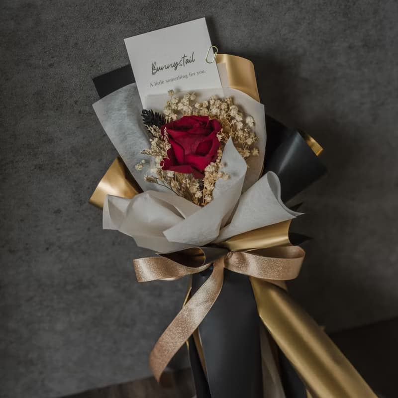 /小型永生花束/ 尊爵紅•你擁有我的心 永生花 情人節套組 生日禮