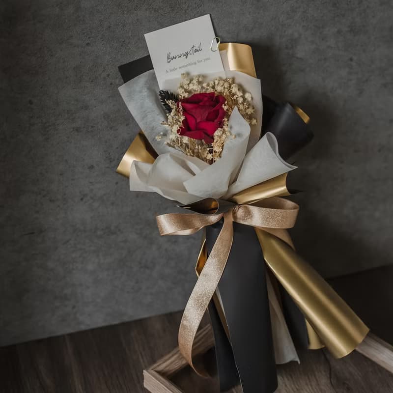 /小型永生花束/ 尊爵紅•你擁有我的心 永生花 情人節套組 生日禮