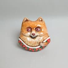 博美犬擴香器01(手工陶製品)