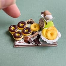 Kitchen miniature donuts in chocolate Glaze