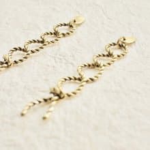 RE-FLAX earrings 埃及符號 亞麻燈芯 路徑 黃銅耳環