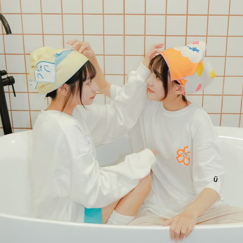 好好棉 x 威嗝 桃桃聯名擦髮巾兩件組 寬版L 37x100cm